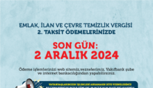 VERGİ ÖDEMELERİNDE SON GÜN 02 ARALIK
